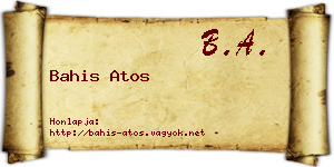 Bahis Atos névjegykártya